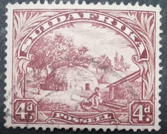 SOUTH AFRICA- A RARE 4d Stamp. A Historical Zulu Hut In Natal-province - Usati