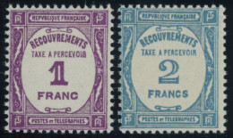 PORTOMARKEN P 60/1 **, 1927, 1 Fr. Violett Und 2 Fr. Hellblau, Postfrisch, 2 Prachtwerte, Mi. 140.- - Otros & Sin Clasificación