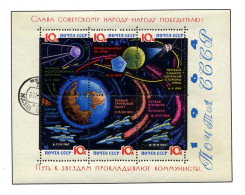 SOWJETUNION Bl. 34y O, 1964, Block Weltraumforschung, Gelacktes Papier, Pracht, Mi. 30.- - Usati