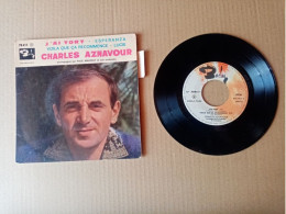 Vinyle 45T Charles Aznavour -  J'ai Tort  + 3 Titres  (Avec Languette) - Otros - Canción Francesa