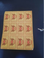 Sheet Of 12 Matchbox Labels Czechoslovakia - Luciferdozen - Etiketten