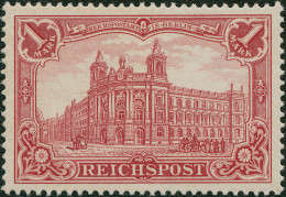 Dt. Reich 63b *, 1900, 1 M. Reichspost Dkl`karminrot, Erstfalzrest, Kabinett, Fotobefund Jäschke-L., Mi. (400.-) - Sonstige & Ohne Zuordnung