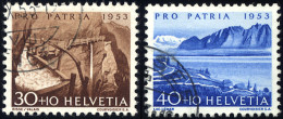 SCHWEIZ BUNDESPOST 583/4 O, 1953, 30 Und 40 C. Seen Und Wasserläufe, 2 Prachtwerte, Mi. 23.- - Oblitérés