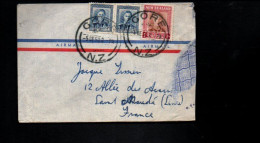 NOUVELLE ZELANDE AFFRANCHISSEMENT COMPOSE SUR LETTRE POUR LA FRANCE 1950 - Storia Postale