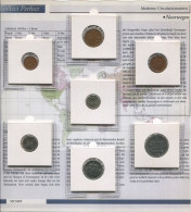 NORVÈGE NORWAY 1958-1996 Pièce SET 1. 2. 5. 10. 25. 50 ORE. 1 KRONE UNC #SET1165.5.F.A - Norwegen