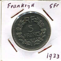 5 FRANCS 1933 FRANCIA FRANCE Moneda #AM619.E.A - 5 Francs