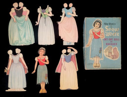 1938 RARE ORIGINAL DISNEY SNOW WHITE PAPER DOLL WITH COMPLETE SET OF 5 DRESSES - Disney