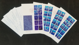 Japan The Constellations I - IV 2011-2013 Zodiac Signs Dolphin Bird Scorpion Constellation Sign (FDC) *hologram *unusual - Brieven En Documenten