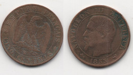 + FRANCE  + 5 CENTIMES 1855 W + - 5 Centimes