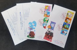Japan Cartoon Snoopy 2010 Cartoon Animation Mail Letter (FDC Pair *odd Shape *unusual - Storia Postale