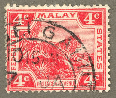 FEDERATED MALAY STATES, MALAISIE 1923 Yt: MY-MS 57, TIGER, TIGRE, Used-Hinged - Federated Malay States