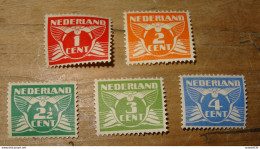 PAYS BAS - NEDERLAND : Numeral Stamp, 5 Valeurs 1924-1925 , Mint * Hinged  ............ CL1-10-3a - Ungebraucht