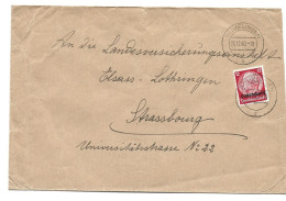 Brief Von Rümelingen Nach Strassbourg - 1940-1944 Deutsche Besatzung