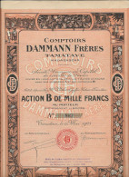 COMPTOIRS DAMMANN FRERES - TAMATAVE -MADAGASCAR -  ANNEES 1925 ACTION B DE MILLE FRANCS-DIVISE EN 500 ACTIONS B - Africa