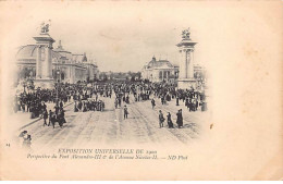PARIS - Exposition Universelle De 1900 - Perspective Du Pont Alexandre III Et De La L'Avenue Nicolas II - Très Bon état - Arrondissement: 07