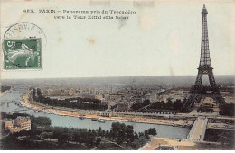 PARIS - Panorama Pris Du Trocadéro Vers La Tour Eiffel Et La Seine - Très Bon état - Arrondissement: 07