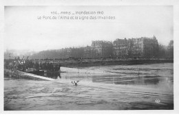 PARIS - Inondation 1910 - Le Pont De L'Alma Et La Ligne Des Invalides - Très Bon état - Arrondissement: 07