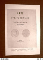 Frontespizio Atti Congresso Degli Scienziati Genova Nel 1846 Stampa Di Metà 900 - Sonstige & Ohne Zuordnung