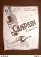 Pubblicità Del 1945 Aperitivo Campari Come Guardare Il Mondo Dall'alto In Basso… - Sonstige & Ohne Zuordnung