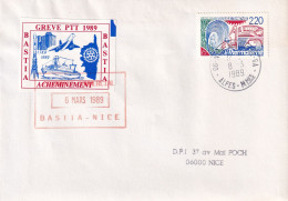 1er Jour, Grève PTT, Bastia - Stamps