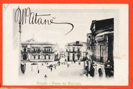 39320 / ⭐ Rare ACIREALE Sicilia Piazza Del Municipio Tampon Rag.re PATANE Mario 1903 à RIBET Rue Hilliers Chartres - Acireale