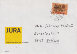 Motiv Brief  "Jura Strassen Und Beton AG, Solothurn"  Flumenthal        1987 - Lettres & Documents