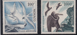 MONACO - POSTE AERIENNE - 1957 - N° 66 & 68 - 100F ARDOISE ET OUTREMER - 1000 F BLEU BRUN-NOIR VERT - NEUF CHARNIERE - Posta Aerea