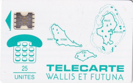 WALLIS & FUTUNA - Cartes Des Iles, First Issue 25 Unites(vert), Chip SC5, 07/91, Used - Wallis And Futuna