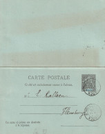 OBOCK - 1895, 10 C. Postal Stationery Reply Card To Flensburg, Top Condition - Lettres & Documents