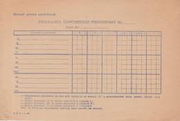 Romania - Programul Concursului Pronosport  Nr... - Formular - Andere & Zonder Classificatie
