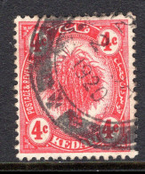 Malaysian States - Kedah - 1919-21 Rice & Ploughing - Wmk. Mult Crown - 4c Red Used  (SG 21) - Kedah