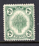 Malaysian States - Kedah - 1921-32 Rice & Ploughing - Wmk. Script CA - 2c Green HM (SG 27) - Kedah