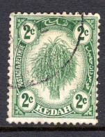Malaysian States - Kedah - 1921-32 Rice & Ploughing - Wmk. Script CA - 2c Green Used (SG 27) - Kedah