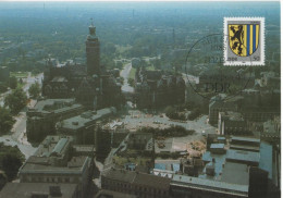 Germany Deutschland DDR 1984 Maximum Card, Stadtwappen, Coat Of Arms, Leipzig, Canceled In Berlin - Cartoline Maximum