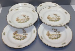 -6 ASSIETTES Demi Creuses CERAMIQUE DIGOIN/SARREGUEMINES VIEUX MARSEILLE   E - Digoin (FRA)