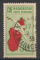MADAGASCAR - 1935-38 - Poste Aérienne PA N°YT. 1 - Avion 50c - Oblitéré / Used - Poste Aérienne