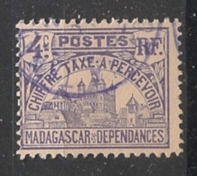 MADAGASCAR - 1908-24 - Taxe TT N°YT. 9 - Palais Royal 4c - Oblitéré / Used - Timbres-taxe