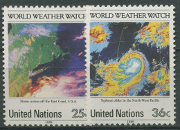 UNO New York 1989 Weltwetterwacht Satellitenbild Sturm Taifun 575/76 Postfrisch - Nuevos