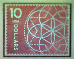 United States, Scott #5755, Used(o), 2023, Floral Geometry, $10, Silver And Magenta - Used Stamps