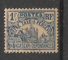 MADAGASCAR - 1908-24 - Taxe TT N°YT. 16 - Palais Royal 1f - Oblitéré / Used - Timbres-taxe