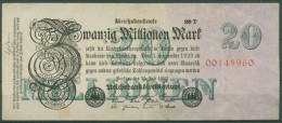 Dt. Reich 20 Millionen Mark 1923, DEU-108d FZ T, Leicht Gebraucht (K1302) - 20 Miljoen Mark