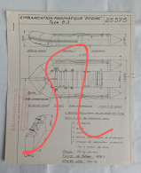 Embarcation Pneumatique Zodiac, Type B3. Cachet Salon Nautique Et Du Camping - Andere Plannen