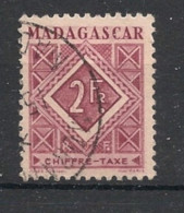 MADAGASCAR - 1947 - Taxe TT N°YT. 35 - 2f Lilas-rose - Oblitéré / Used - Timbres-taxe