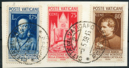 VATIKAN 1936 Nr 55 Und 56 57 Gestempelt Briefstück X3C261E - Usados