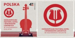 Poland 2024. Festival Of Folk Bands And Singers In Kazimierz Dolny. Music. Stamp & Label. MNH - Ungebraucht
