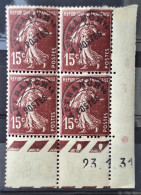 France 1922/32 N°53 En Bloc De 4  23/1/31 ** TB  Cote 5€ - ....-1929