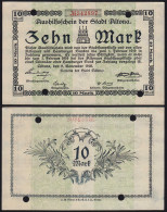 Altona Bei Hamburg 10 Mark Aushilfsschein Notgeld 1918 AU (1-) 4-Loch Entwertet  - Other & Unclassified