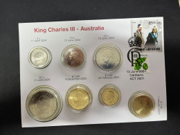 18-6-2024 (72) Australia - King Charles ( 2023 $.1.00 + 5c, 10c, 20c. 50c. $ 1.00 & $ 2.00 Released In 2024) + Stamp - Sin Clasificación