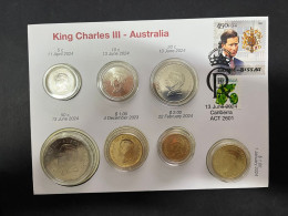 18-6-2024 (72) Australia - King Charles ( 2023 $.1.00 + 5c, 10c, 20c. 50c. $ 1.00 & $ 2.00 Released In 2024) + Stamp - Sin Clasificación