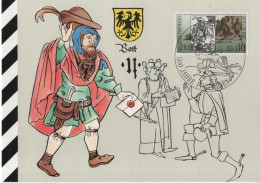 Germany Deutschland DDR 1990 Maximum Card, 500 Jahre Postwesen, Postal Services, Canceled In Berlin - Cartoline Maximum